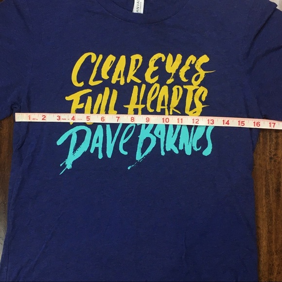 Dave Barnes Concert T-shirt shirt “Clear Eyes Full Hearts” tour Size Small - Picture 4 of 6
